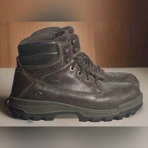 WOLVERINE Brown LEATHER Waterproof Work Hiking Boot MEN'S 8..5 MEDIUM Width VGC